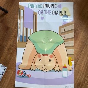🌸 Pin The Poopie Baby Shower, Gender Reveal, Baby Game Pre-Owned